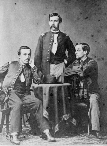 Lieut. Sylvester B. Bond, left, Capt. L. F. Rice, center, and Lieut. Joshua Leavitt, right (Image courtesy of Wood Museum of Springfield History)